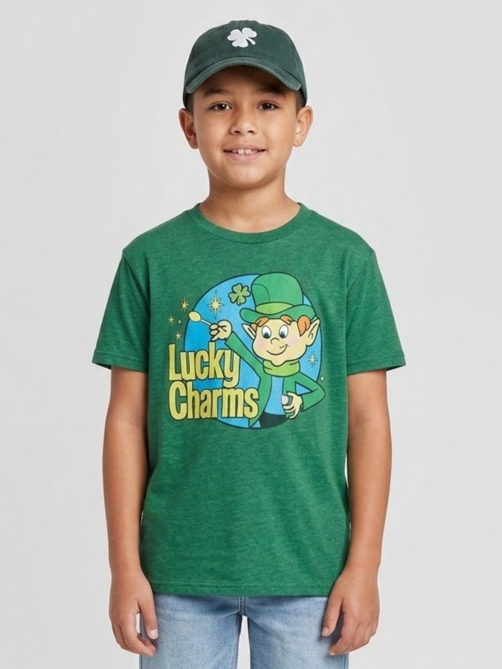 Lucky Charms Green Men's Short Sleeve Tee and Hat Bundle
